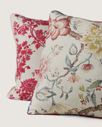 Bespoke French Linen "Tree of Life" Large Square Decorative Cushion – Two-Sided Chinoiserie Motif (55 x 50 cm)