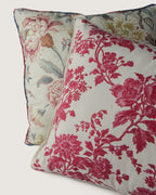 Bespoke French Vintage Cotton "Toile de Jouy" & Raw Linen Decorative Cushion (58 x 50 cm)
