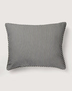 Bespoke Vintage Sanderson Cotton Cushion – Two-Sided Floral & Ticking Stripe Motif (52 x 42 cm)