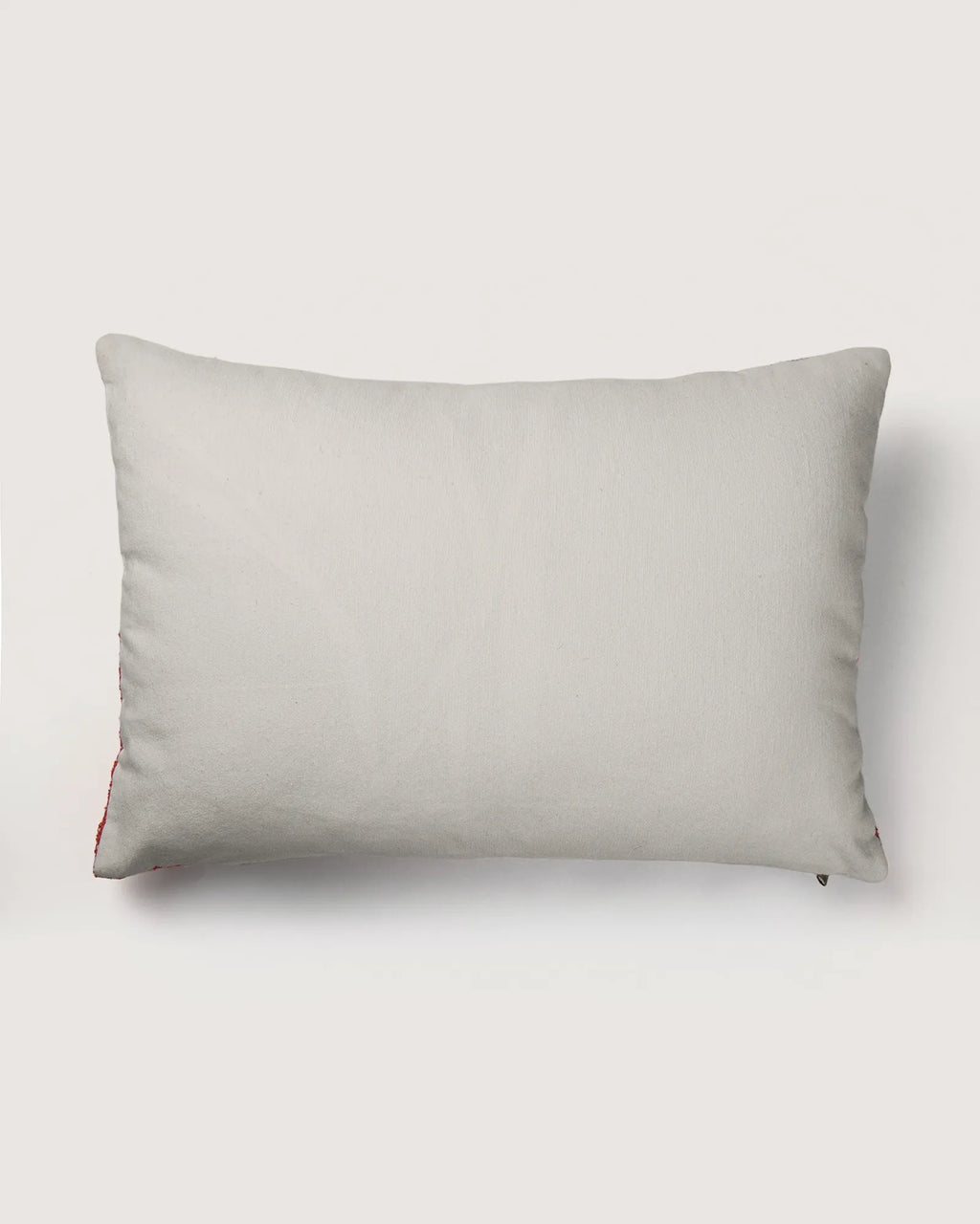 Bespoke Hand-Woven Moroccan Vintage Fabric Lumbar Cushion – Asymmetric Bouclé Motif (38 x 57 cm)