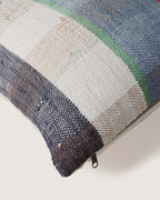 Bespoke Hand-Woven Moroccan Vintage Fabric & Linen Square Cushion (42 x 42 cm)
