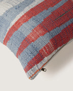 Bespoke Hand-Woven Moroccan Vintage Fabric Lumbar Cushion – Asymmetric Bouclé Motif (38 x 57 cm)