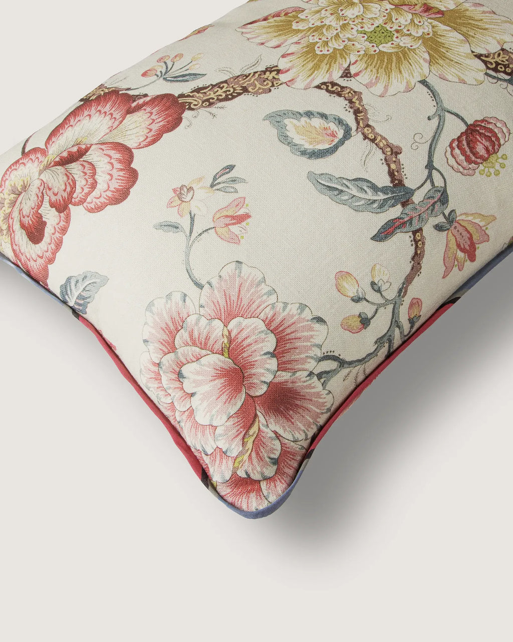 Bespoke French Linen "Tree of Life" Decorative Cushion – Two-Sided Chinoiserie Motif (62 x 36 cm)
