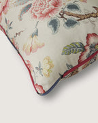 Bespoke French Linen "Tree of Life" Large Square Decorative Cushion – Two-Sided Chinoiserie Motif (55 x 50 cm)