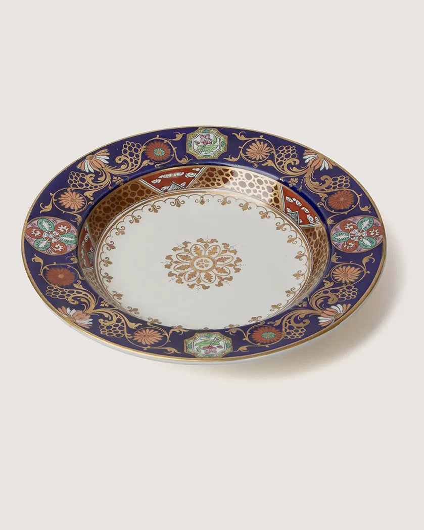 Set of 6 Antique English Imari Pattern Deep Plates – Late 19th Century (26 cm)