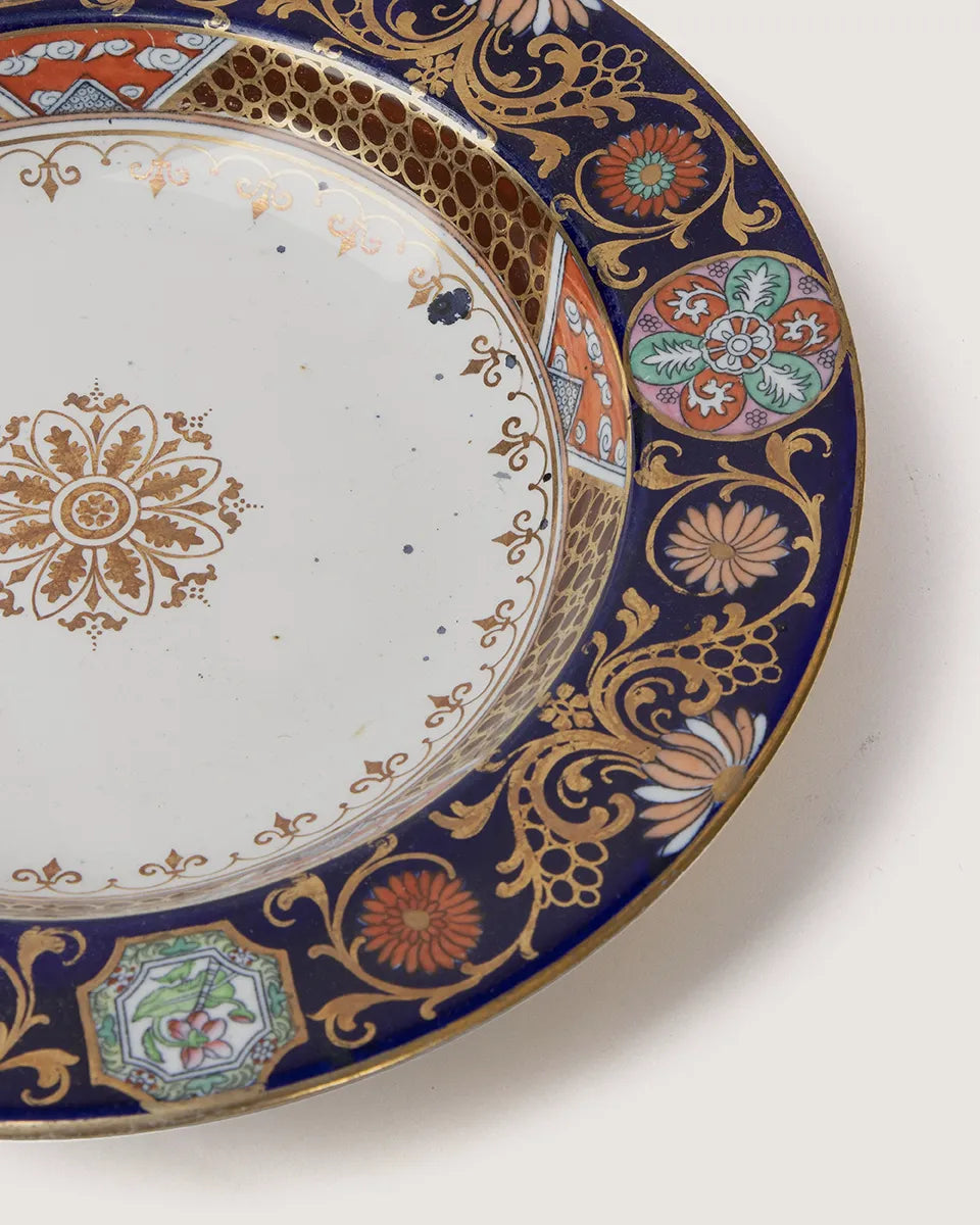Set of 6 Antique English Imari Pattern Deep Plates – Late 19th Century (26 cm)