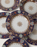 Set of 6 Antique English Imari Pattern Deep Plates – Late 19th Century (26 cm)