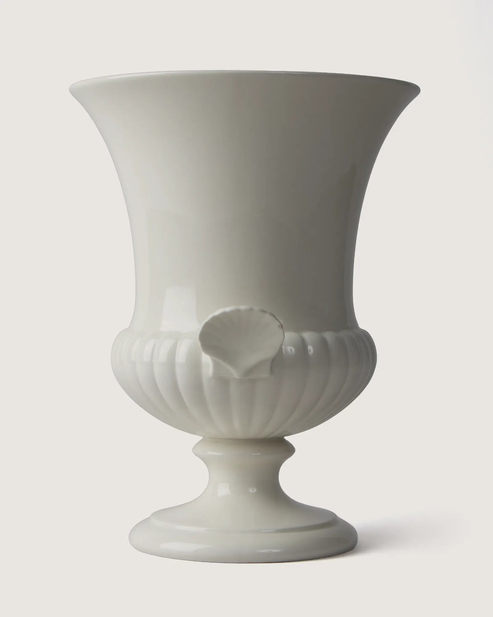 Wedgwood White Glazed Shell-Handled Urn Vase – Late 20th Century