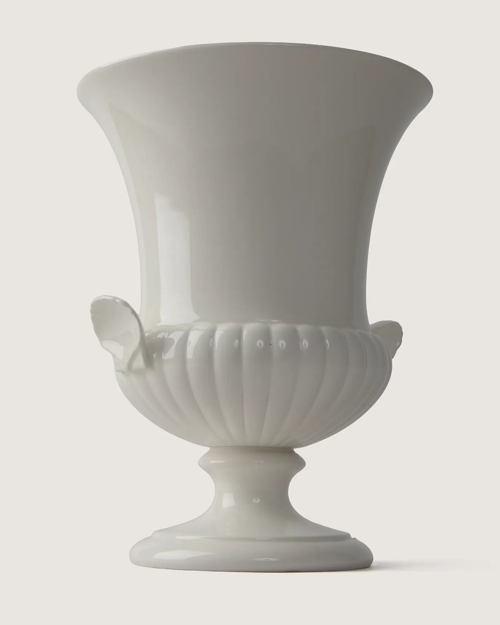 Wedgwood White Glazed Shell-Handled Urn Vase – Late 20th Century