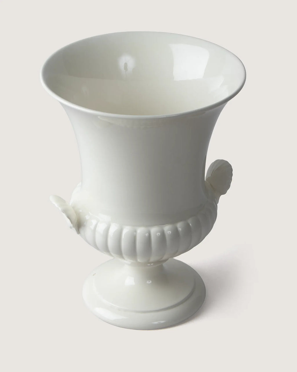 Wedgwood White Glazed Shell-Handled Urn Vase – Late 20th Century