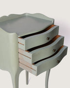 Pair of Antique French Sage Green Lacquered Bedside Tables – Early 20th Century