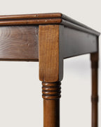 Pair of Antique French Walnut & Burl Wood Side Tables with Casters – Early 20th Century