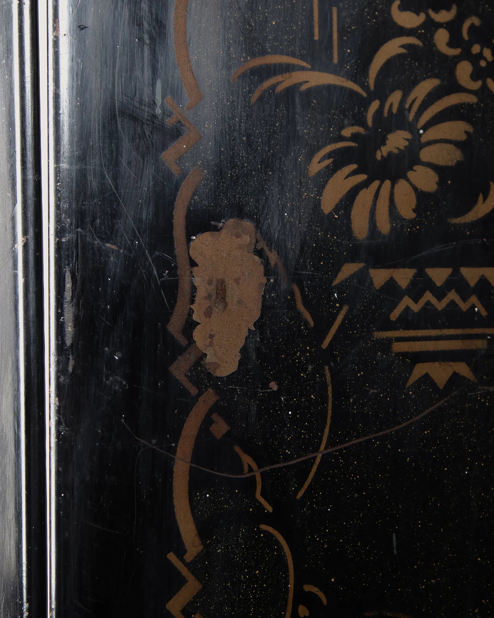 Antique Italian Chinoiserie Lacquered Metal Radiator Screen – Early 20th Century