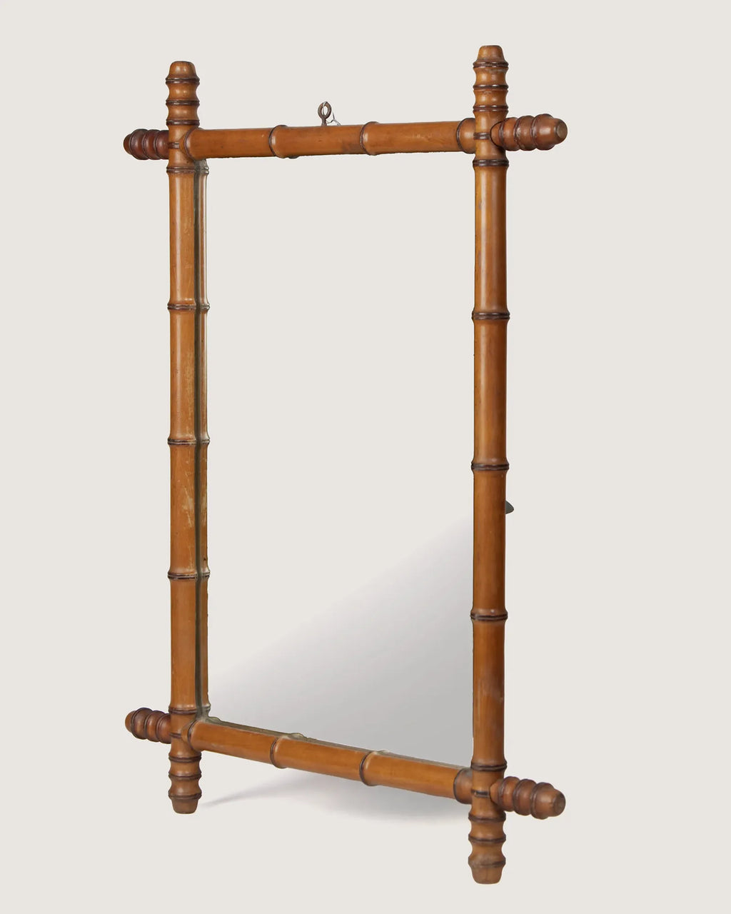 Antique French Faux Bamboo Wall Mirror – Early 20th Century
