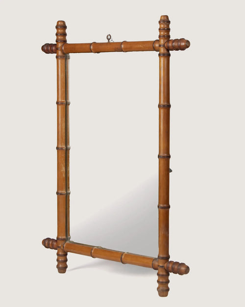 Antique French Faux Bamboo Wall Mirror – Early 20th Century