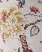 Bespoke French Linen "Tree of Life" Large Square Decorative Cushion – Two-Sided Chinoiserie Motif (55 x 50 cm)