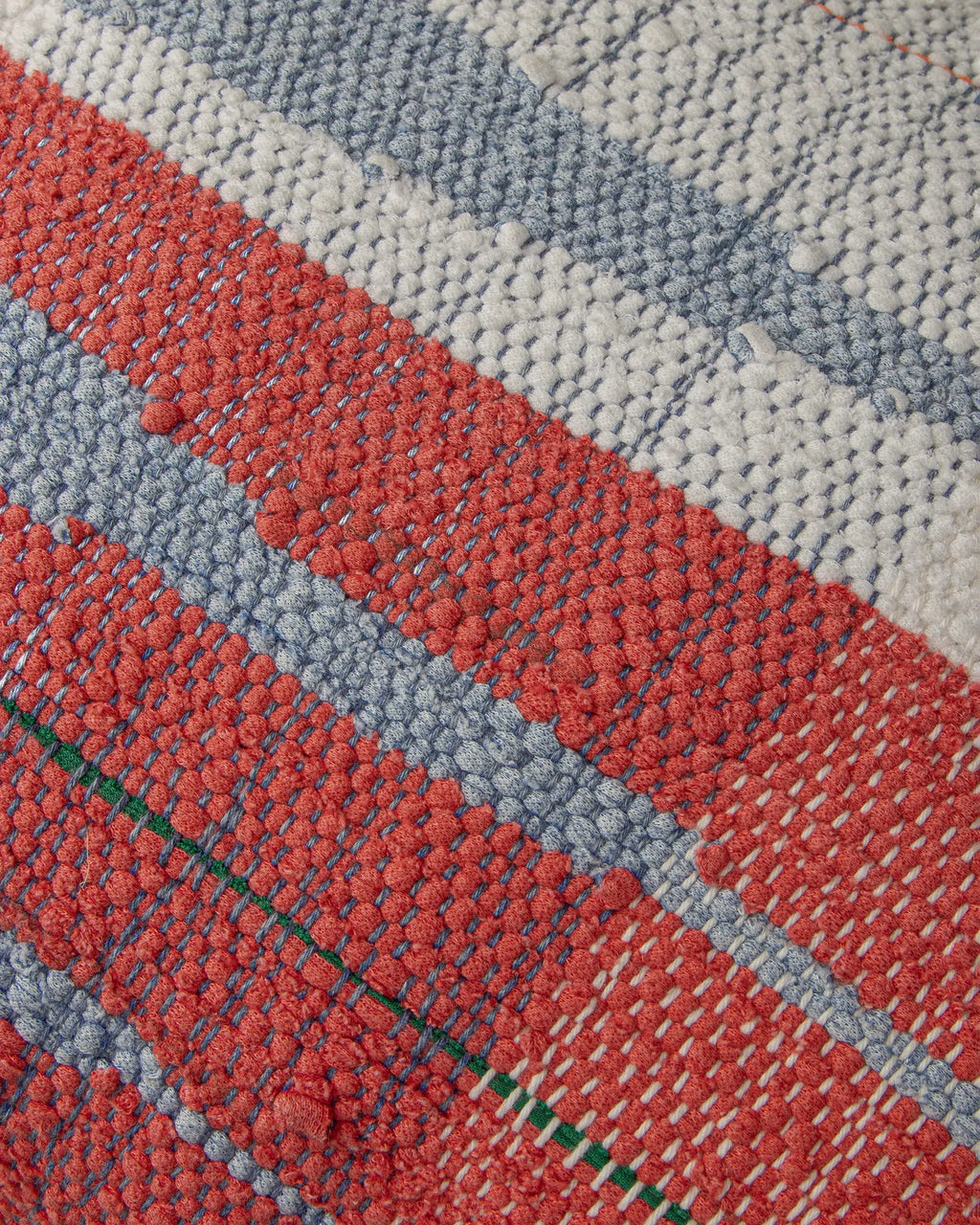 Bespoke Hand-Woven Moroccan Vintage Fabric Lumbar Cushion – Asymmetric Bouclé Motif (38 x 57 cm)