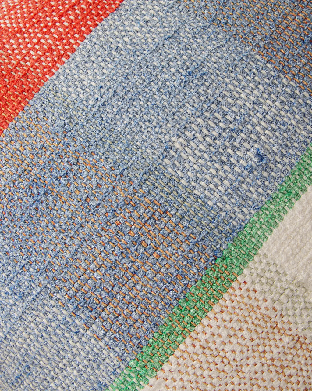 Bespoke Hand-Woven Moroccan Vintage Fabric & Linen Square Cushion (42 x 42 cm)