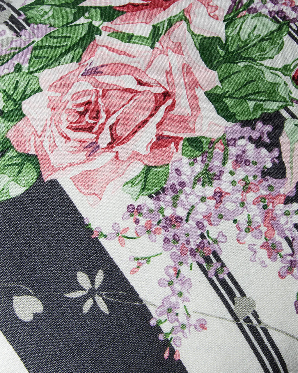 Bespoke Vintage Sanderson Cotton Cushion – Two-Sided Floral & Ticking Stripe Motif (52 x 42 cm)