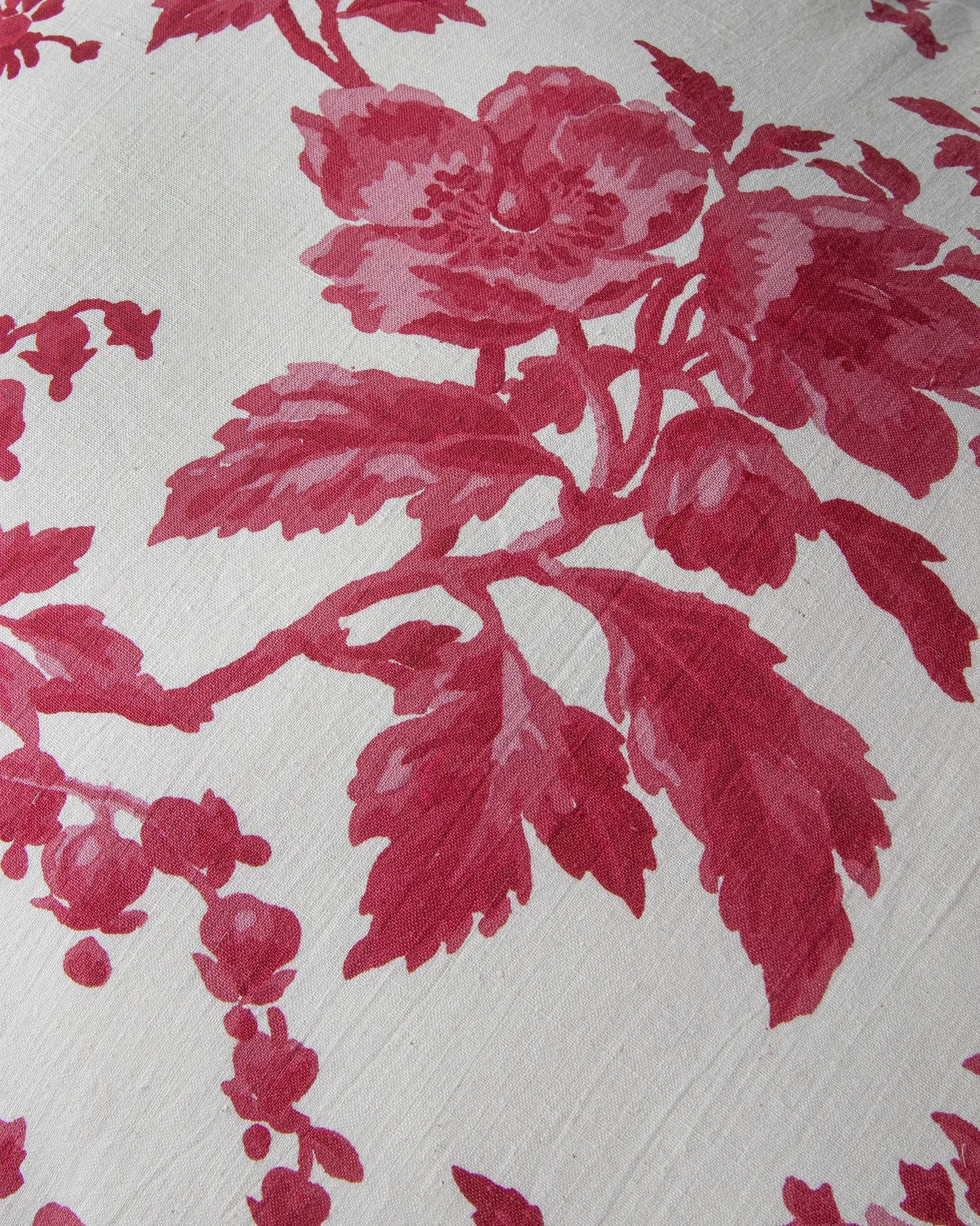 Bespoke French Vintage Cotton "Toile de Jouy" & Raw Linen Decorative Cushion (58 x 50 cm)