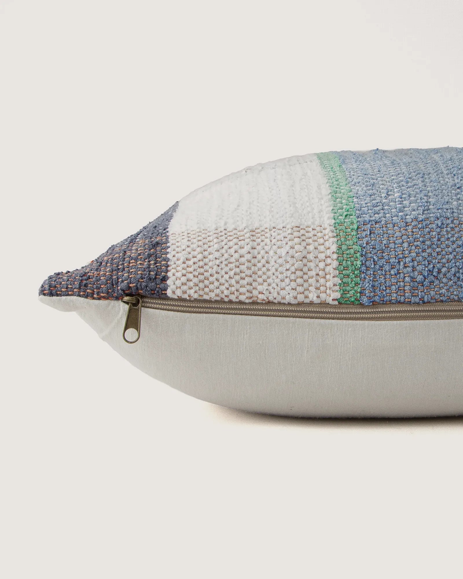 Bespoke Hand-Woven Moroccan Vintage Fabric & Linen Square Cushion (42 x 42 cm)