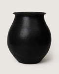 Early 20th-century Southern Italian terracotta confit pot finished in an authentic matte black painted patina.