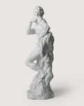 Early 20th-century antique French academic plaster sculpture depicting a classical male figure.
