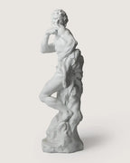 Early 20th-century antique French academic plaster sculpture depicting a classical male figure.