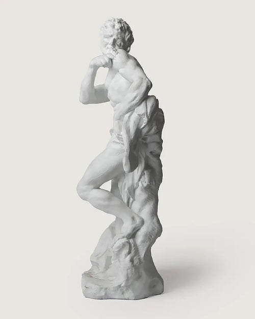Early 20th-century antique French academic plaster sculpture depicting a classical male figure.