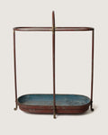 Charming early 20th-century French iron and zinc umbrella stand showing an authentic weathered patina.