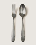 Early 20th-century antique French silver-plated cutlery service for 8, elegant vintage tableware.