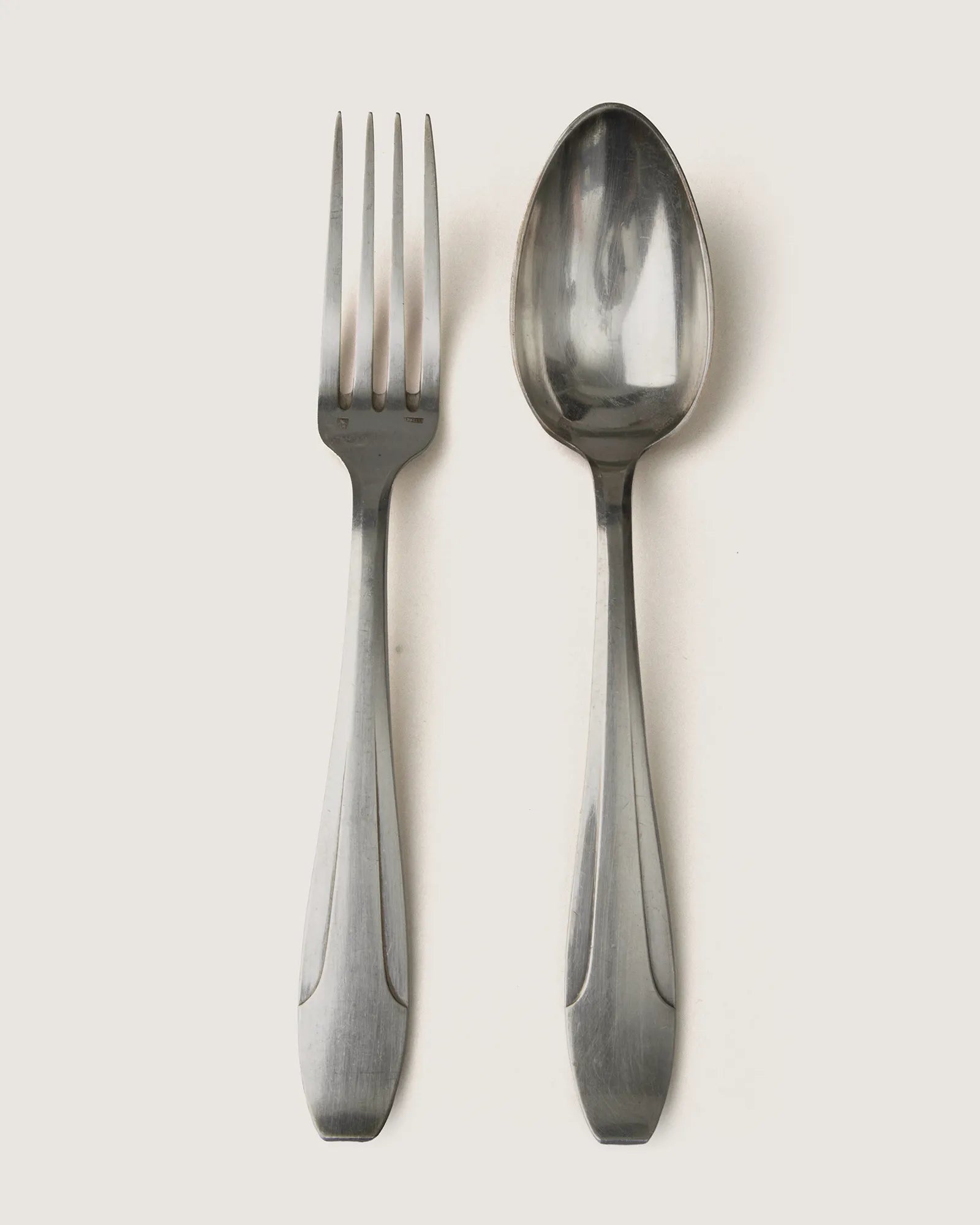 Early 20th-century antique French silver-plated cutlery service for 8, elegant vintage tableware.