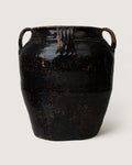 Mid-20th-century medium Northern Italian confit pot from Piedmont, showcasing a warm honey-colored iridescent glaze.