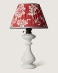 Magnificent late 19th-century white opaline glass table lamp by R. Ditmar Vienna, paired with a French vintage pleated plissé lampshade.