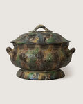 antique monumental
victorian mottled majolica
soup tureen late 19th
century antique ceramic
serving piece fine historic
lead-glazed pottery main
view