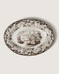 Magnificent pair of large, pristine late 19th-century English Wedgwood serving platters in striking brown transferware.