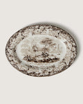 Charming pair of small pristine late 19th-century English Wedgwood serving platters in rich brown transferware.