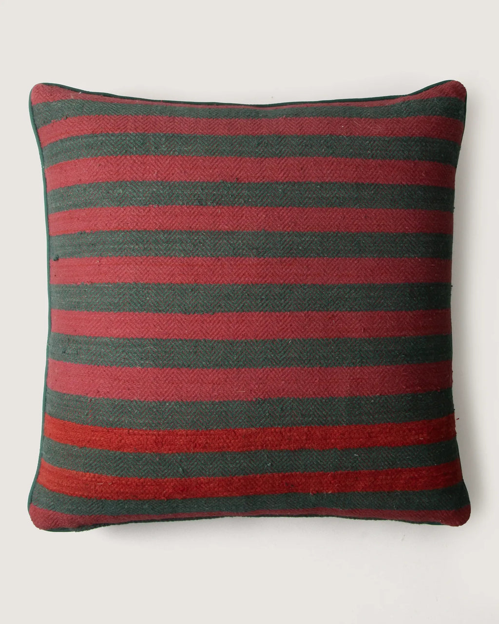 Bespoke lumbar cushion combining a rustic vintage Eastern European woven cotton with a hand-dyed antique French linen back.