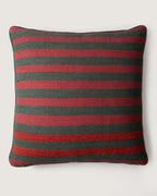Bespoke lumbar cushion combining a rustic vintage Eastern European woven cotton with a hand-dyed antique French linen back.