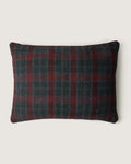 Reversible lumbar cushion crafted from a vintage Eastern European plaid cotton and bespoke hand-dyed French linen.