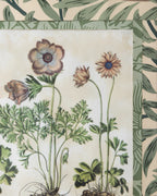 Hand-Aged Besler Anemone Print in Fully Wrapped William Morris Frame