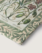 Hand-Aged Besler Coix & Lathyrus Print in Fully Wrapped William Morris Frame