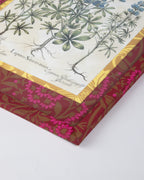 Hand-Aged Lupinus Botanical Print in Fully Wrapped William Morris Custom Frame