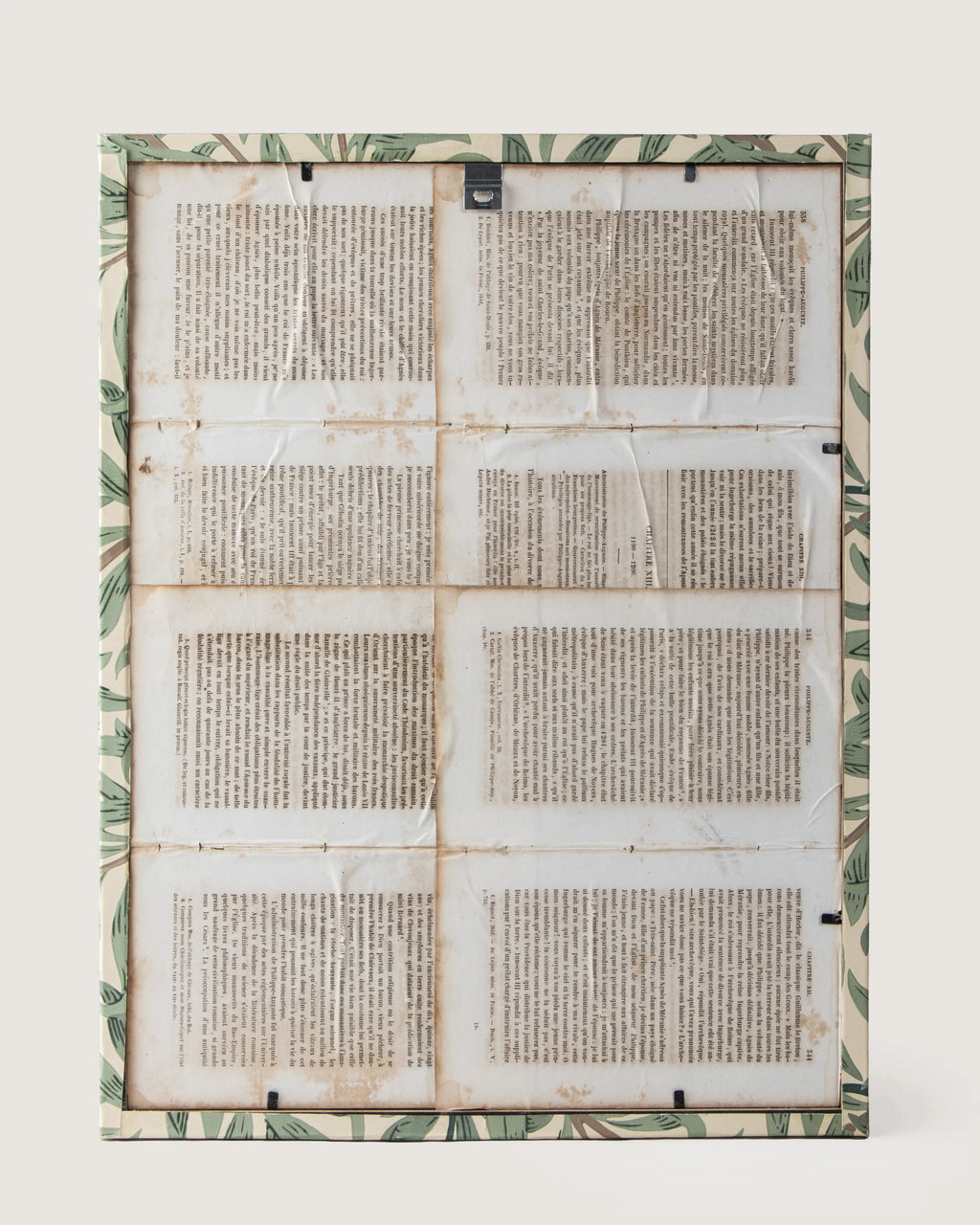Hand-Aged Besler Alcca Syriaca Print in Fully Wrapped William Morris Frame